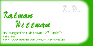 kalman wittman business card